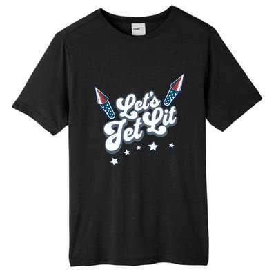 LetS Get Lit Patriotic Fourth Of July 4th Tall Fusion ChromaSoft Performance T-Shirt