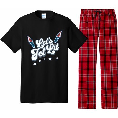 LetS Get Lit Patriotic Fourth Of July 4th Pajama Set