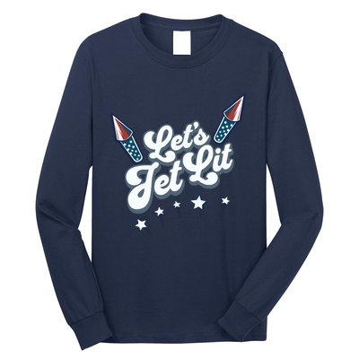 LetS Get Lit Patriotic Fourth Of July 4th Long Sleeve Shirt