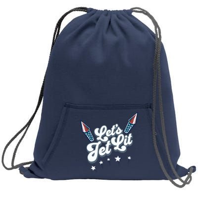 LetS Get Lit Patriotic Fourth Of July 4th Sweatshirt Cinch Pack Bag