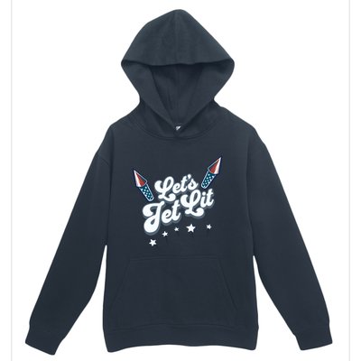 LetS Get Lit Patriotic Fourth Of July 4th Urban Pullover Hoodie