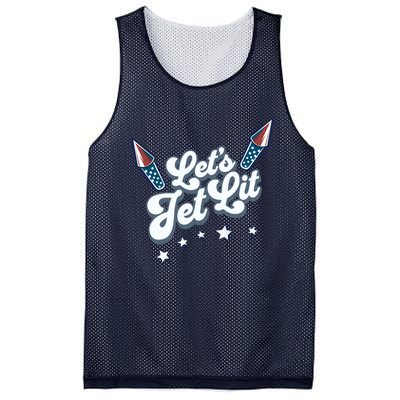 LetS Get Lit Patriotic Fourth Of July 4th Mesh Reversible Basketball Jersey Tank