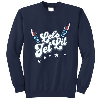 LetS Get Lit Patriotic Fourth Of July 4th Tall Sweatshirt