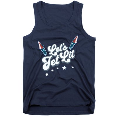 LetS Get Lit Patriotic Fourth Of July 4th Tank Top