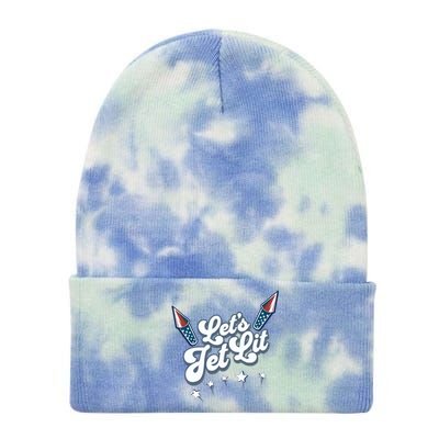 LetS Get Lit Patriotic Fourth Of July 4th Tie Dye 12in Knit Beanie