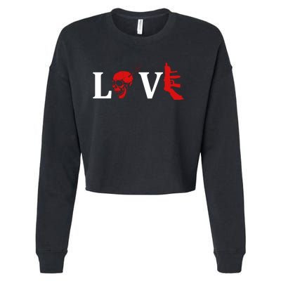 Love Guns Cropped Pullover Crew