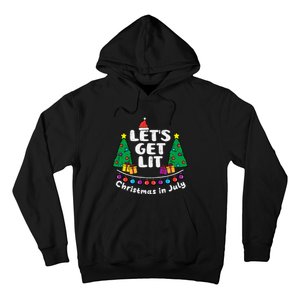 Lets Get Lit Christmas In July Funny Summer Xmas Hoodie