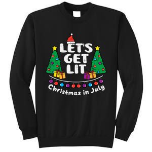 Lets Get Lit Christmas In July Funny Summer Xmas Sweatshirt