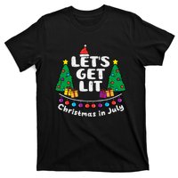 Lets Get Lit Christmas In July Funny Summer Xmas T-Shirt