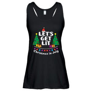 Lets Get Lit Christmas In July Funny Summer Xmas Ladies Essential Flowy Tank