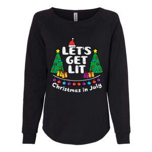 Lets Get Lit Christmas In July Funny Summer Xmas Womens California Wash Sweatshirt