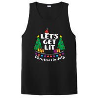 Lets Get Lit Christmas In July Funny Summer Xmas PosiCharge Competitor Tank