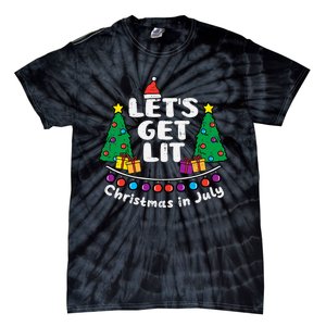 Lets Get Lit Christmas In July Funny Summer Xmas Tie-Dye T-Shirt