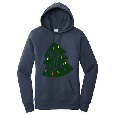 Let's Get Lit Funny Christmas Ing Xmas Lights Funny Gift Women's Pullover Hoodie