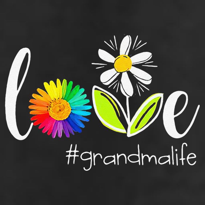 Love Grandma Life Wildlife Flower 7 Panel Mesh Trucker Snapback Hat