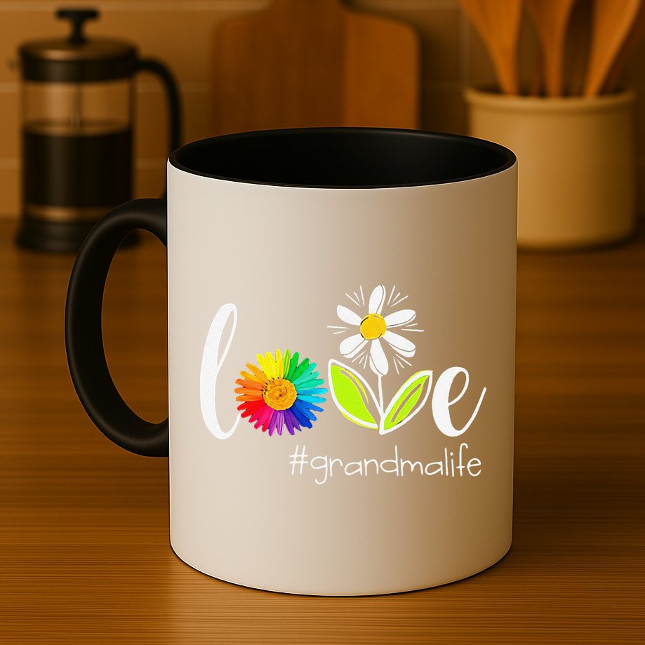 Love Grandma Life Wildlife Flower Mug