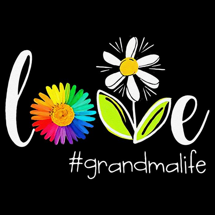 Love Grandma Life Wildlife Flower Drawstring Bag