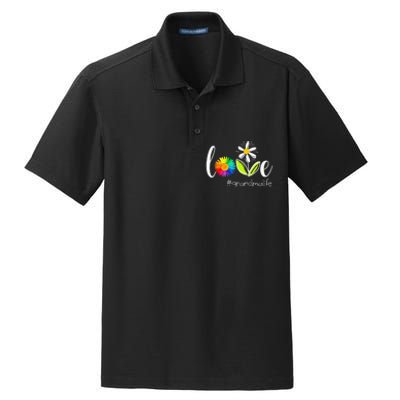 Love Grandma Life Wildlife Flower Dry Zone Grid Polo