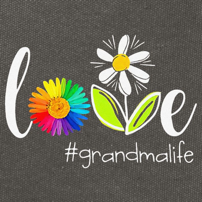 Love Grandma Life Wildlife Flower Cotton Canvas Backpack