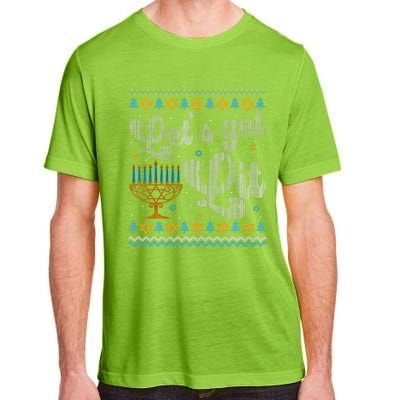 Let's Get Lit Hanukkah Menorah Funny Ugly Christmas Adult ChromaSoft Performance T-Shirt