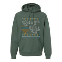 Let's Get Lit Hanukkah Menorah Funny Ugly Christmas Premium Hoodie