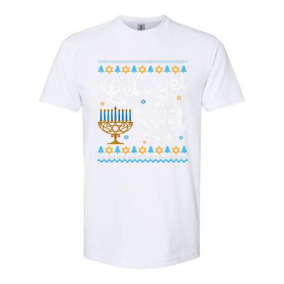 LetS Get Lit Hanukkah Menorah Funny Ugly Christmas Sweater Softstyle CVC T-Shirt