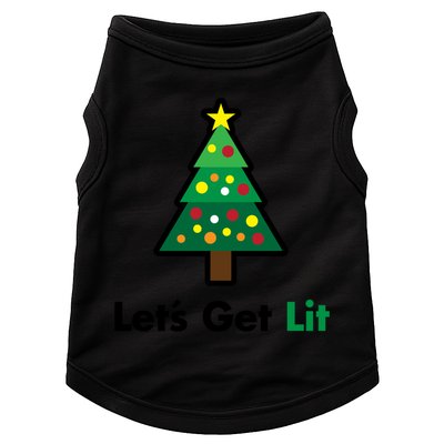 Let's Get Lit Funny Christmas Ing Xmas Lights Funny Gift Doggie Tank