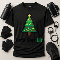 Let's Get Lit Funny Christmas Ing Xmas Lights Funny Gift Performance Shirt