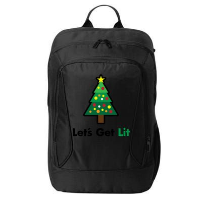 Let's Get Lit Funny Christmas Ing Xmas Lights Funny Gift City Backpack
