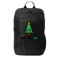 Let's Get Lit Funny Christmas Ing Xmas Lights Funny Gift City Backpack