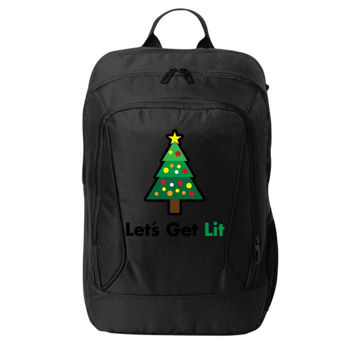 Let's Get Lit Funny Christmas Ing Xmas Lights Funny Gift City Backpack