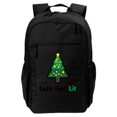 Let's Get Lit Funny Christmas Ing Xmas Lights Funny Gift Backpack