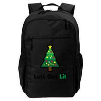 Let's Get Lit Funny Christmas Ing Xmas Lights Funny Gift Backpack