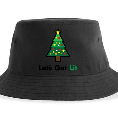 Let's Get Lit Funny Christmas Ing Xmas Lights Funny Gift Sustainable Bucket Hat