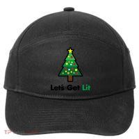 Let's Get Lit Funny Christmas Ing Xmas Lights Funny Gift 7-Panel Snapback Hat