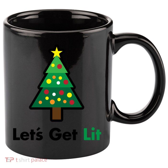 Let's Get Lit Funny Christmas Ing Xmas Lights Funny Gift 11oz C Handle Ceramic Mug