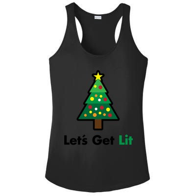 Let's Get Lit Funny Christmas Ing Xmas Lights Funny Gift Ladies PosiCharge Competitor Racerback Tank