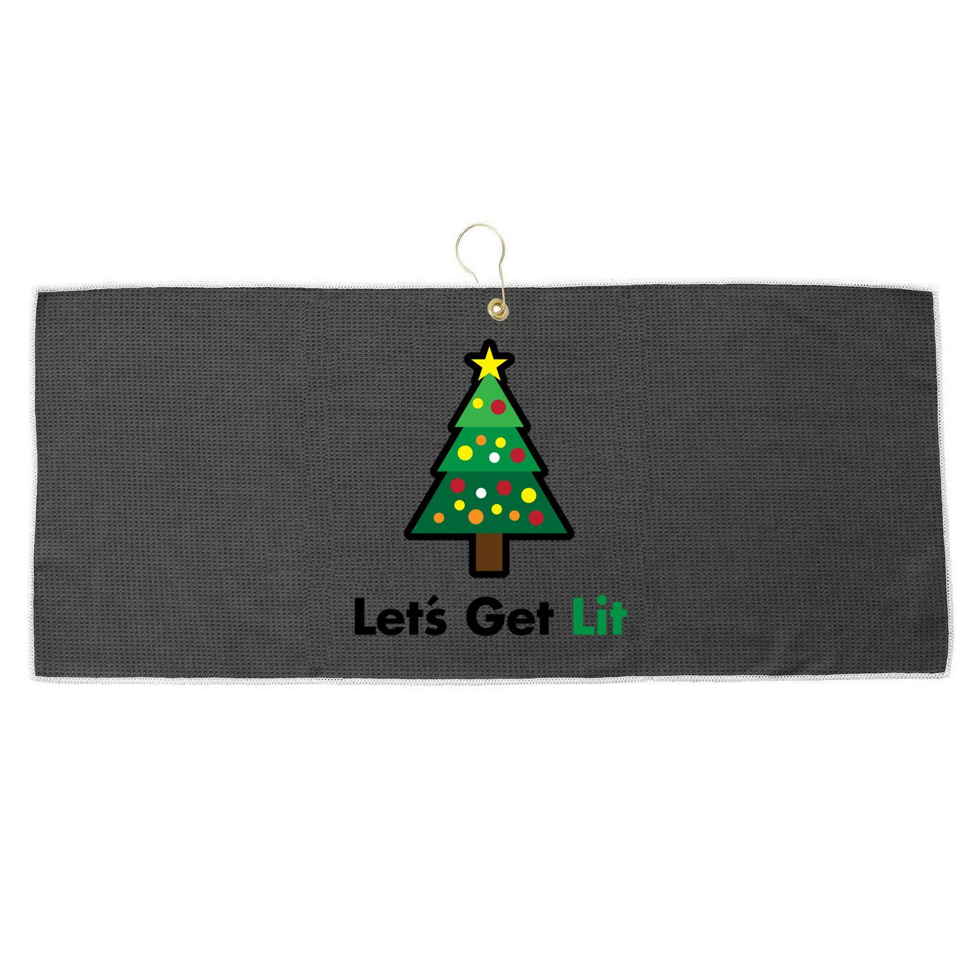 Let's Get Lit Funny Christmas Ing Xmas Lights Funny Gift Large Microfiber Waffle Golf Towel
