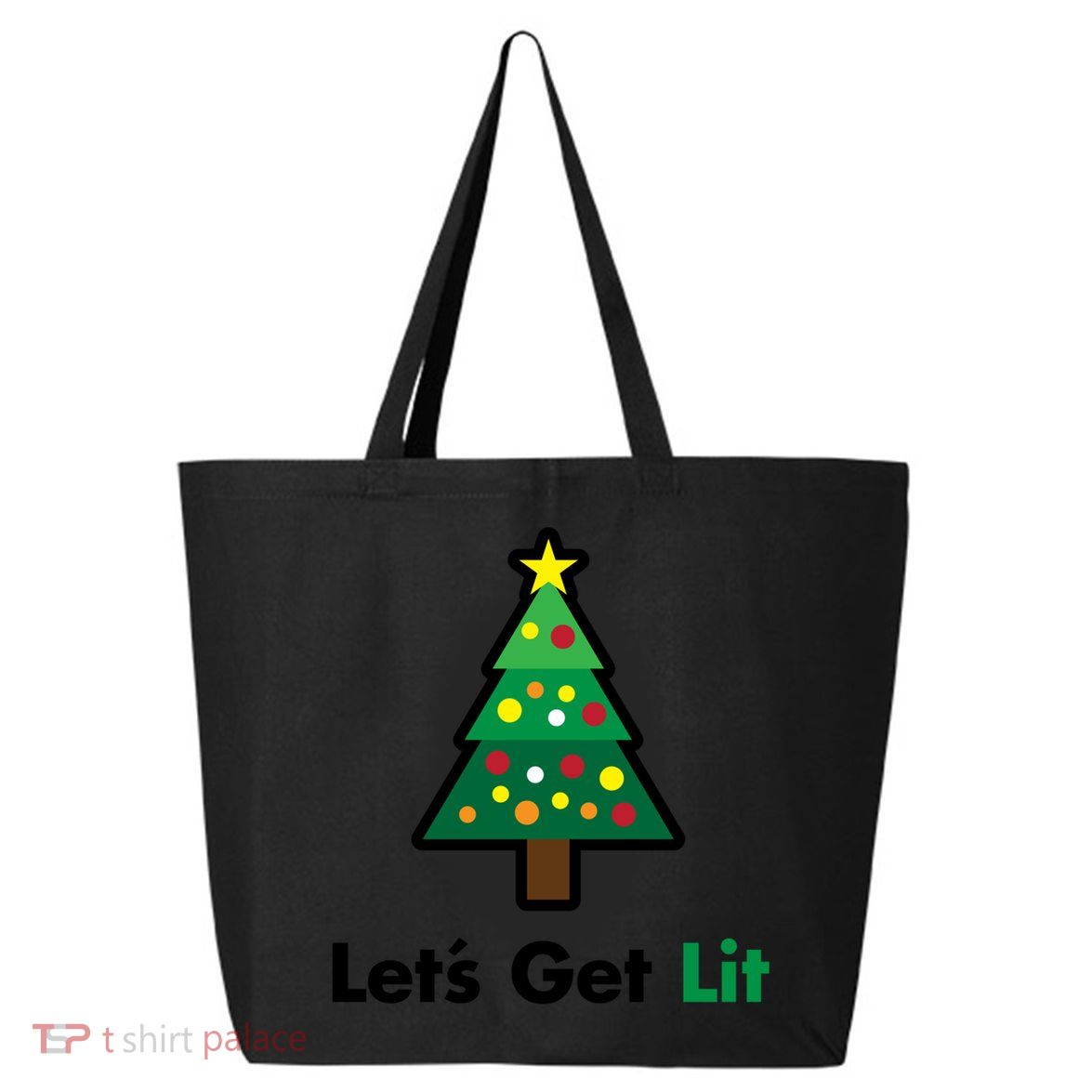 Let's Get Lit Funny Christmas Ing Xmas Lights Funny Gift 25L Jumbo Tote