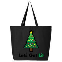 Let's Get Lit Funny Christmas Ing Xmas Lights Funny Gift 25L Jumbo Tote