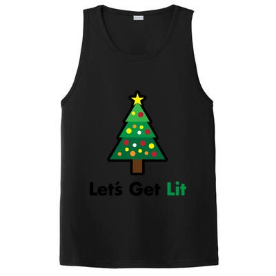 Let's Get Lit Funny Christmas Ing Xmas Lights Funny Gift PosiCharge Competitor Tank