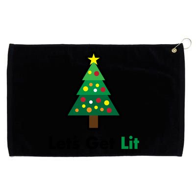 Let's Get Lit Funny Christmas Ing Xmas Lights Funny Gift Grommeted Golf Towel