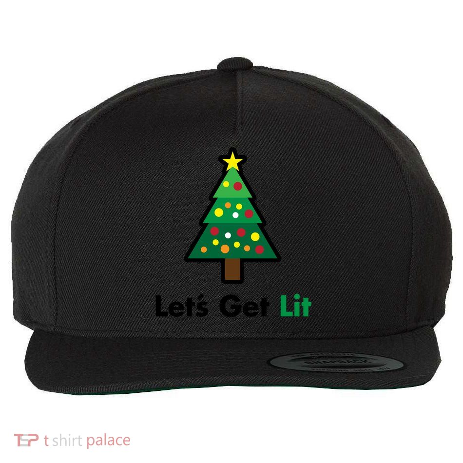 Let's Get Lit Funny Christmas Ing Xmas Lights Funny Gift Wool Snapback Cap