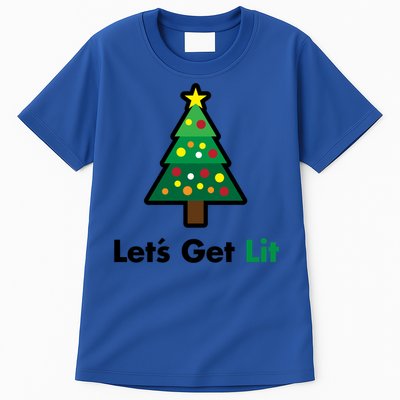 Let's Get Lit Funny Christmas Ing Xmas Lights Funny Gift Tall T-Shirt
