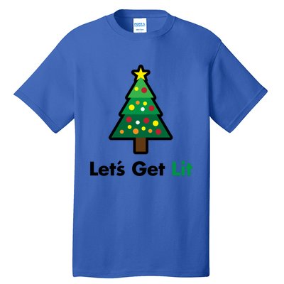 Let's Get Lit Funny Christmas Ing Xmas Lights Funny Gift Tall T-Shirt