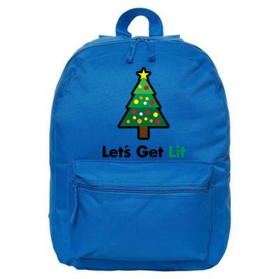 Let's Get Lit Funny Christmas Ing Xmas Lights Funny Gift 16 in Basic Backpack