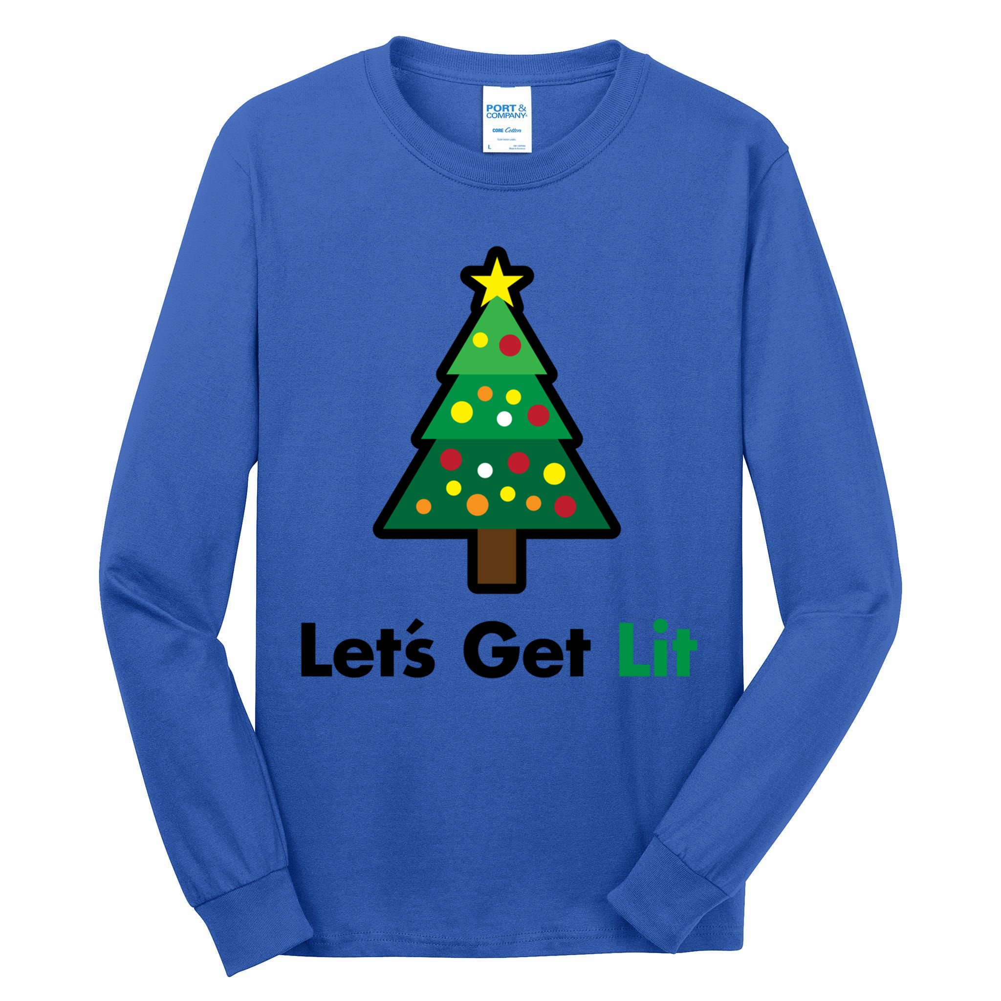 Let's Get Lit Funny Christmas Ing Xmas Lights Funny Gift Tall Long Sleeve T-Shirt