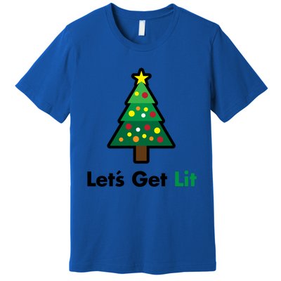 Let's Get Lit Funny Christmas Ing Xmas Lights Funny Gift Premium T-Shirt