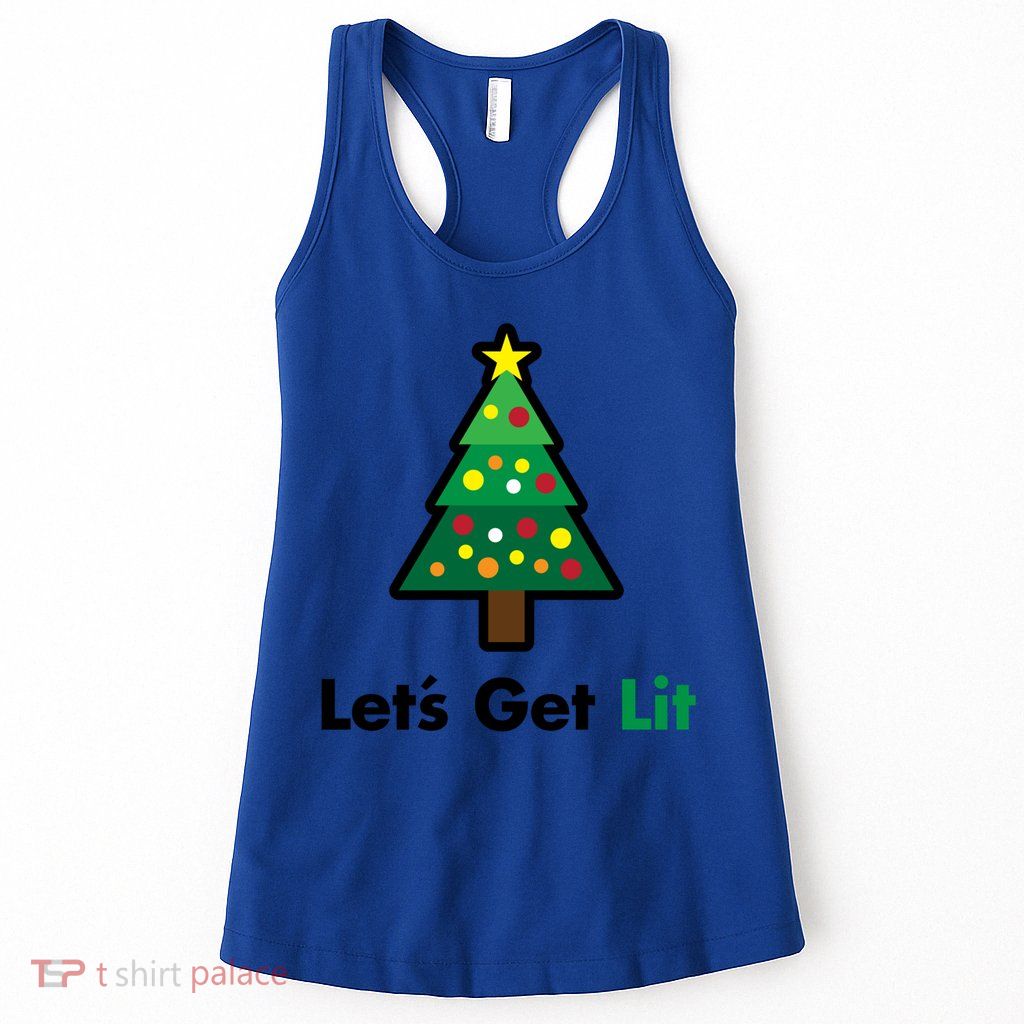 Let's Get Lit Funny Christmas Ing Xmas Lights Funny Gift Womens Tank Top
