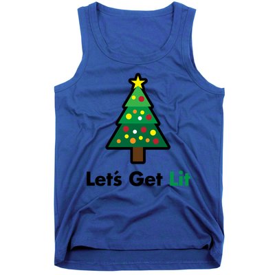 Let's Get Lit Funny Christmas Ing Xmas Lights Funny Gift Tank Top